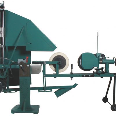 The Bader Wheel Centerless polishes the OD of a pipe and tube using non-woven abrasive wheels or wire brushes.