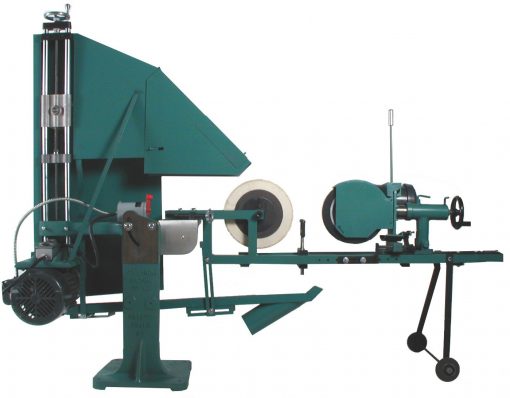 The Bader Wheel Centerless polishes the OD of a pipe and tube using non-woven abrasive wheels or wire brushes.