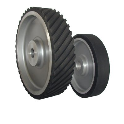 Large rubber contact wheels, serrated and plain from 2" - 18" OD, 1/4' to 6" wide
